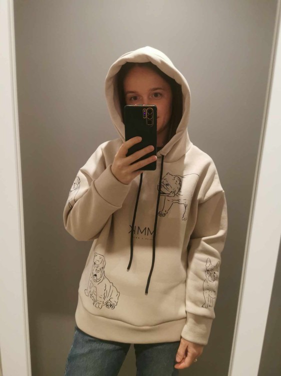 DOGGY BLUZA Z KAPTUREM BEŻOWA