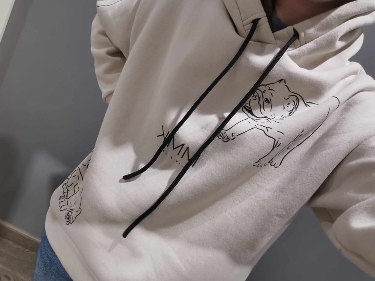 DOGGY BLUZA Z KAPTUREM BEŻOWA