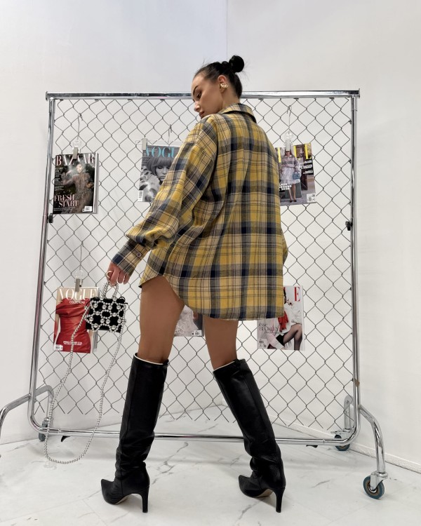 la milla koszula w kratę żółto granatowa, la milla koszula w kratę flanelowa, koszula la milla na wiosnę, koszula la milla do jeansów, koszula w żółtą kratę la milla, koszula bawełniana na wiosnę, dłuższa koszula flanelowa, koszula w kratkę la milla