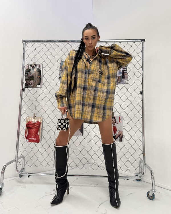 la milla koszula w kratę żółto granatowa, la milla koszula w kratę flanelowa, koszula la milla na wiosnę, koszula la milla do jeansów, koszula w żółtą kratę la milla, koszula bawełniana na wiosnę, dłuższa koszula flanelowa, koszula w kratkę la milla