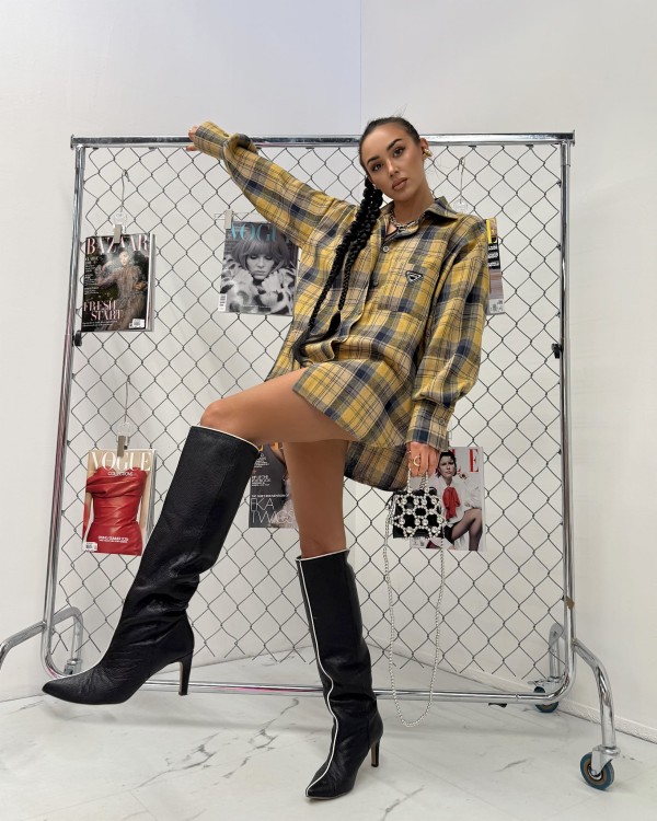 la milla koszula w kratę żółto granatowa, la milla koszula w kratę flanelowa, koszula la milla na wiosnę, koszula la milla do jeansów, koszula w żółtą kratę la milla, koszula bawełniana na wiosnę, dłuższa koszula flanelowa, koszula w kratkę la milla