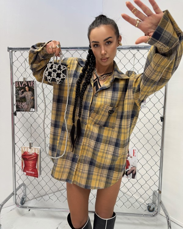 la milla koszula w kratę żółto granatowa, la milla koszula w kratę flanelowa, koszula la milla na wiosnę, koszula la milla do jeansów, koszula w żółtą kratę la milla, koszula bawełniana na wiosnę, dłuższa koszula flanelowa, koszula w kratkę la milla