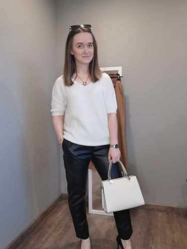 SPODNIE EKOSKÓRA CZARNE