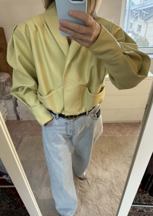 la milla kurtka skórzana limonkowa, la milla kurtka Tereska, la milla Tessa kurtka limonkowa, la milla kurtka Tereska limonka, skórzana ramoneska na wiosnę, la milla kurtka skóra, la milla kurtka skórzana do jeansów na wiosnę