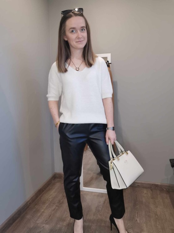 SPODNIE EKOSKÓRA CZARNE