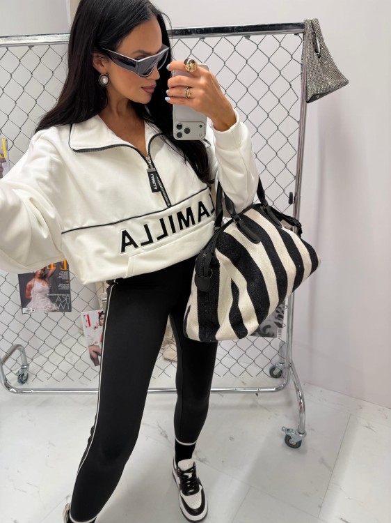 la milla bluza Aspen, bluza bawełniana Aspen la milla na wiosnę, bluza Aspen la milla z kołnierzem, bluza ze stójką la milla, ciepła bluza la milla, śmietankowa bluza la milla, ciepła bluza bawełniana na wiosnę, bluza Aspen do legginsów la milla