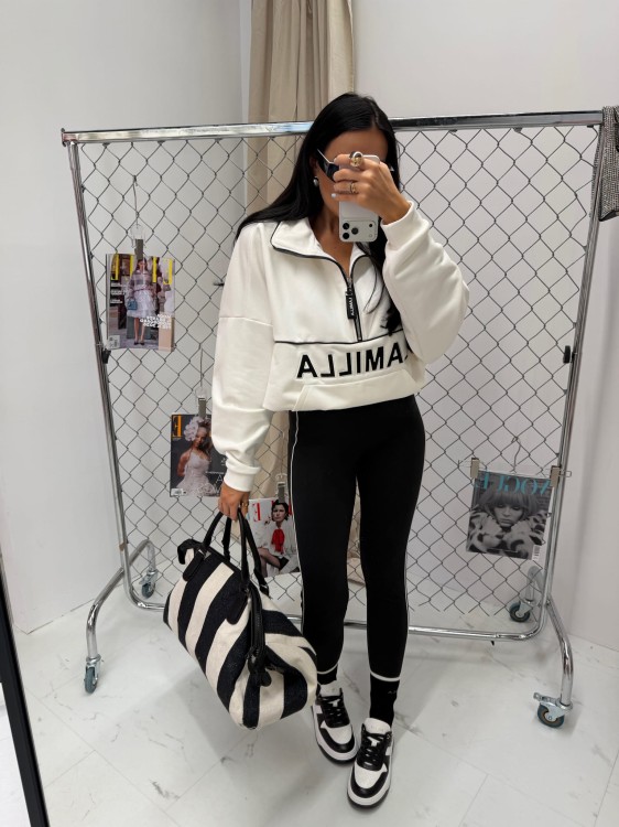 la milla bluza Aspen, bluza bawełniana Aspen la milla na wiosnę, bluza Aspen la milla z kołnierzem, bluza ze stójką la milla, ciepła bluza la milla, śmietankowa bluza la milla, ciepła bluza bawełniana na wiosnę, bluza Aspen do legginsów la milla