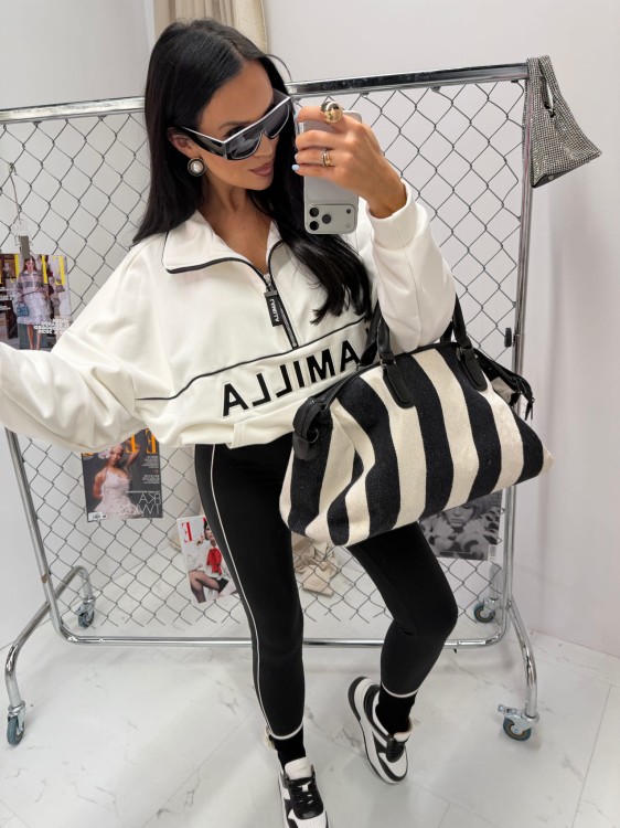 la milla bluza Aspen, bluza bawełniana Aspen la milla na wiosnę, bluza Aspen la milla z kołnierzem, bluza ze stójką la milla, ciepła bluza la milla, śmietankowa bluza la milla, ciepła bluza bawełniana na wiosnę, bluza Aspen do legginsów la milla