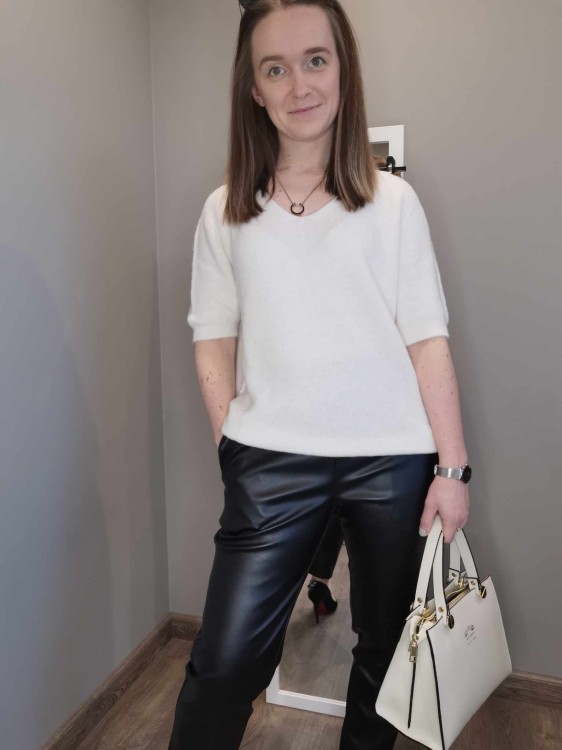 SPODNIE EKOSKÓRA CZARNE