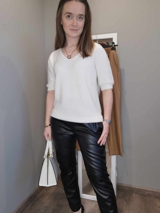 SPODNIE EKOSKÓRA CZARNE