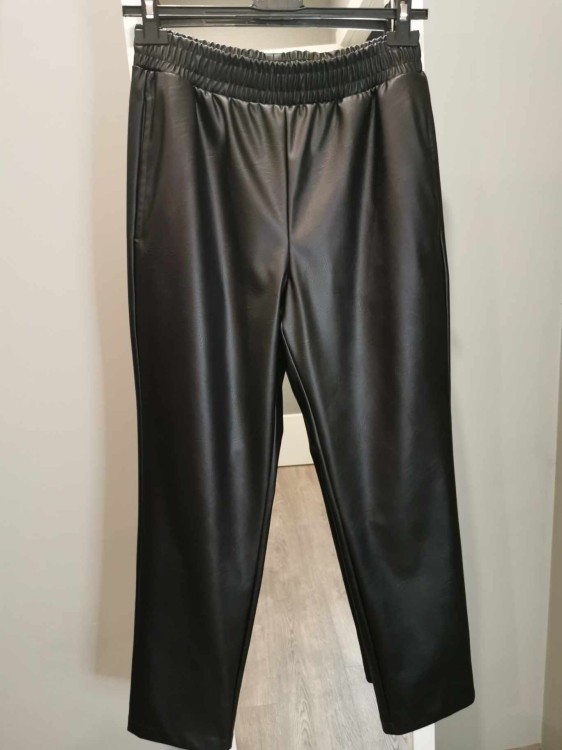 SPODNIE EKOSKÓRA CZARNE