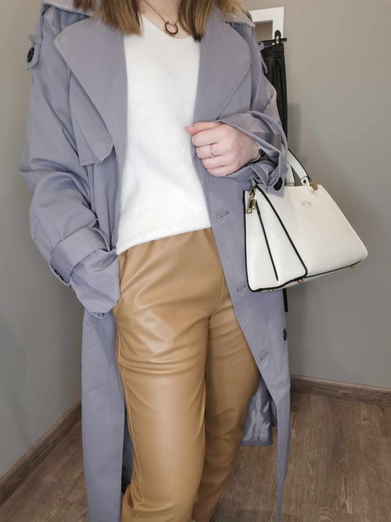 SPODNIE EKOSKÓRA KARMELOWE