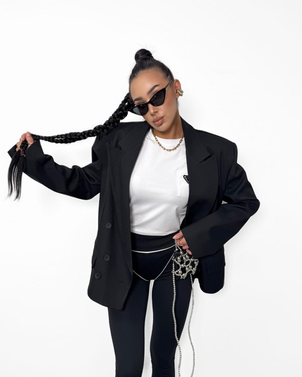 la milla marynarka średnia czarna, marynarka la milla dwurzędowa czarna, marynarka damska czarna, la milla garnitur czarny, la milla elegancki garnitur czarna, la milla marynarka dwurzędowa, garnitur damski na wiosnę