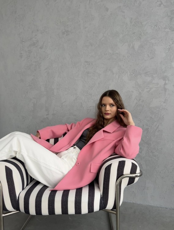 purpura żakiet tessa różowy, purpura marynarka tessa różowa do spodni w kant, marynarka oversize na wiosnę, marynarka różowa na wiosnę, purpura różowa marynarka na wiosnę, purpura marynarka na wiosnę do jeansów