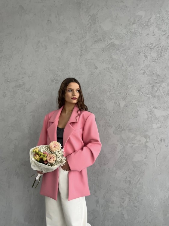 purpura żakiet tessa różowy, purpura marynarka tessa różowa do spodni w kant, marynarka oversize na wiosnę, marynarka różowa na wiosnę, purpura różowa marynarka na wiosnę, purpura marynarka na wiosnę do jeansów