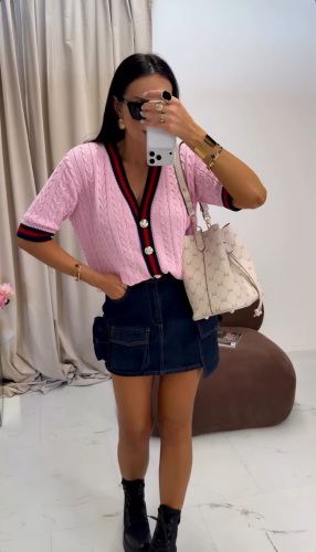 la milla kardigan zapinany na guziki różowy, la milla różowy kardigan z guzikami, la milla elegancki sweterek zapinany na guziki różowy, la milla różowy sweterek zapinany na guziki, la milla różowy sweter na wiosnę