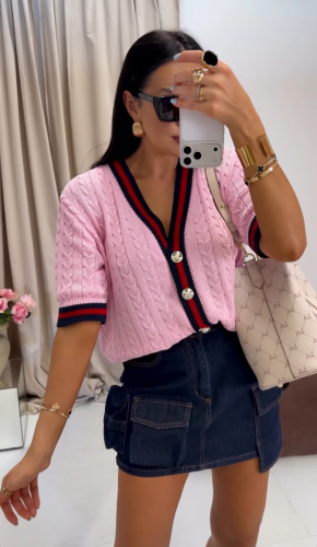 la milla kardigan zapinany na guziki różowy, la milla różowy kardigan z guzikami, la milla elegancki sweterek zapinany na guziki różowy, la milla różowy sweterek zapinany na guziki, la milla różowy sweter na wiosnę