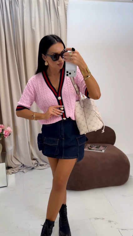 la milla kardigan zapinany na guziki różowy, la milla różowy kardigan z guzikami, la milla elegancki sweterek zapinany na guziki różowy, la milla różowy sweterek zapinany na guziki, la milla różowy sweter na wiosnę