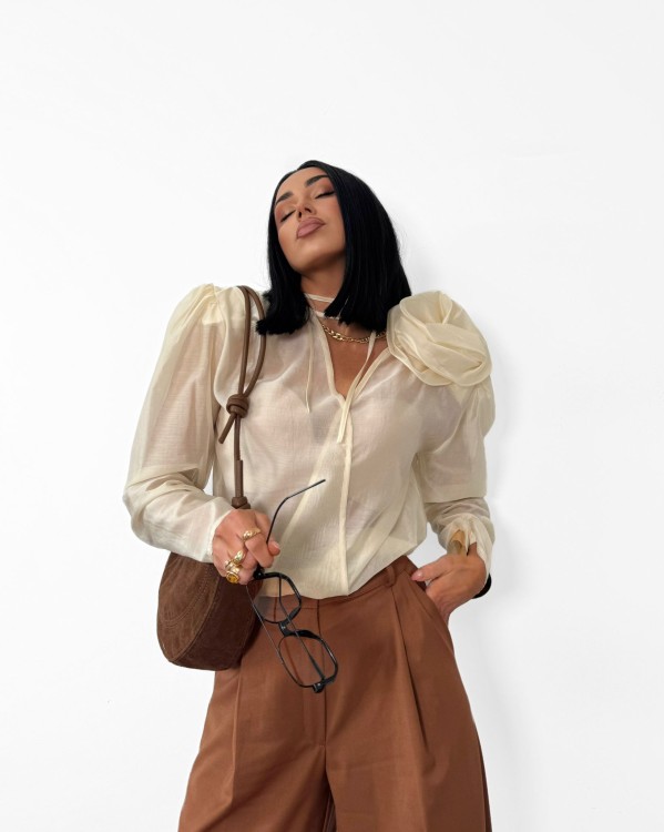 la milla bluzka z różą, la milla elegancka bluzka żółta z różą, la milla wiskozowa bluzka z różą żółta, la milla bluzka mgiełka, la milla elegancka bluzka na komunię, la milla koszula z różą żółta