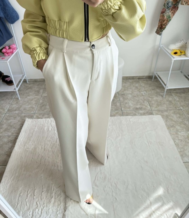 la milla spodnie kokosowe w kant, la milla kokosowe spodnie szerokie w kant, la milla spodnie z szeroką nogawką, la milla ecru spodnie eleganckie na komunię, la mila spodnie ecru na wiosnę, eleganckie spodnie la milla, la milla garnitur ecru