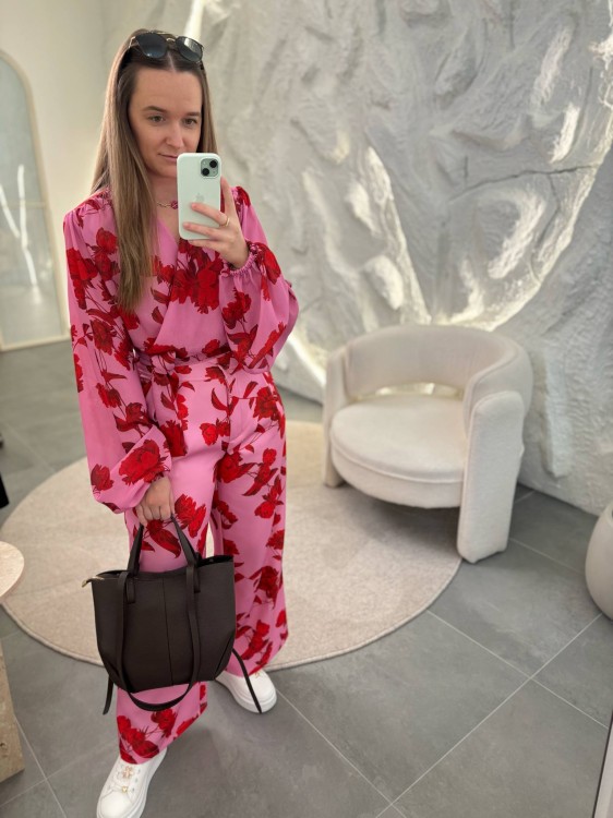 koszula w kwiaty, koszula la milla, koszula w kwiaty la milla, koszula  na randkę la milla, koszula damska, bluzka damska la milla, bluzka la milla, bluzka w kwiaty la milla, koszula różowa la milla w kwiaty, koszula różowa czerwone kwiaty