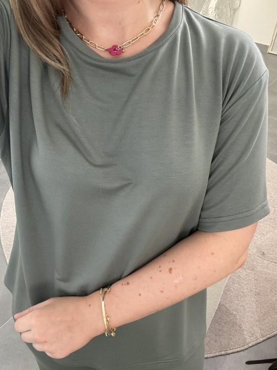 komplet z modalu na wiosnę, komplet modalowy damski, komplet modal plus size, wygodny komplet damski z modalu na wiosnę khaki, komplet homewear, komplet modal khaki na wiosnę