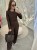 komplet z modalu na wiosnę, komplet modalowy damski, komplet modal plus size, wygodny komplet damski z modalu na wiosnę w kolorze czekoladowym, komplet homewear, komplet modal czekoladowy na wiosnę, komplet modal bluzka z długim rękawem