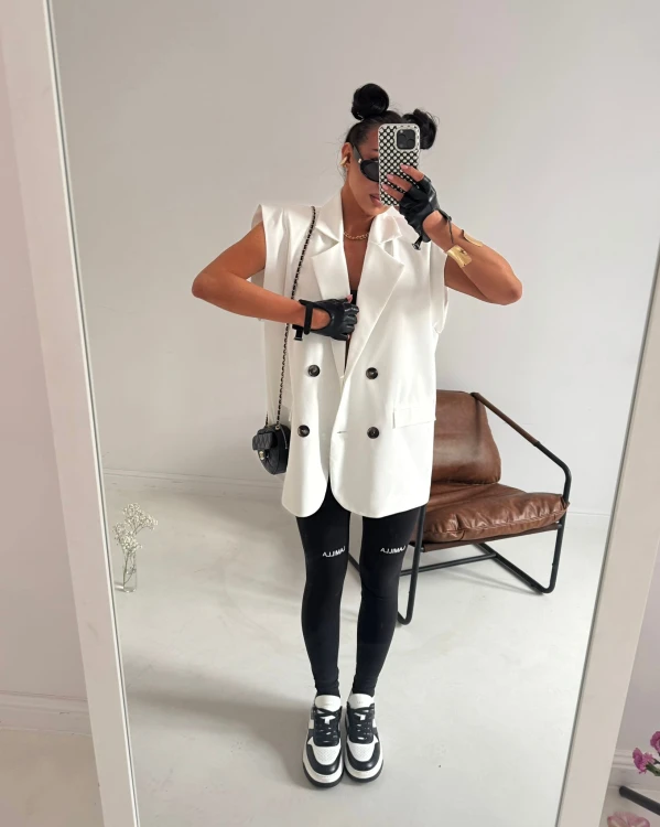 la milla kamizelka biała, kamizelka biała la milla, dłuższa kamizelka biała, wiosenne stylizacje, kamizelka biała do jeansów, kamizelka biała do spodenek, la milla kamizelka oversize, la milla kamizelka garnitur, la milla kamizelka na komunię