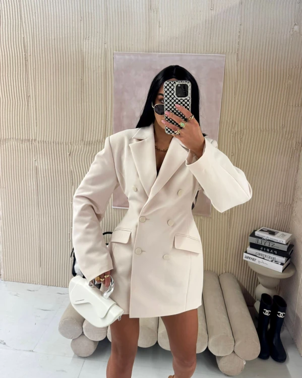 la milla marynarka beżowa, la milla marynarko-sukienka beżowa, la milla elegancka marynarka beżowa, la milla elegancka beżowa sukienka na komunię, la milla beżowa marynarka na chrzciny