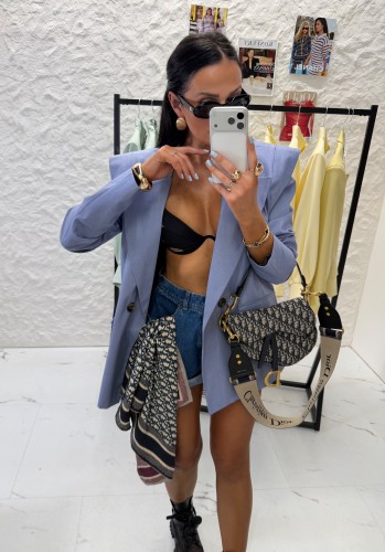 la milla marynarka wigilia denim, la milla wigilia niebieska, marynarka damska blue, marynarka damska la milla, niebieska marynarka, la milla elegancka marynarka wigilia niebieska na chrzciny, la milla marynarka wigilia na komunię