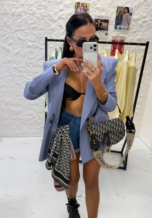 la milla marynarka wigilia denim, la milla wigilia niebieska, marynarka damska blue, marynarka damska la milla, niebieska marynarka, la milla elegancka marynarka wigilia niebieska na chrzciny, la milla marynarka wigilia na komunię