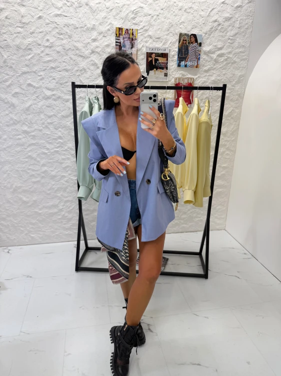 la milla marynarka wigilia denim, la milla wigilia niebieska, marynarka damska blue, marynarka damska la milla, niebieska marynarka, la milla elegancka marynarka wigilia niebieska na chrzciny, la milla marynarka wigilia na komunię