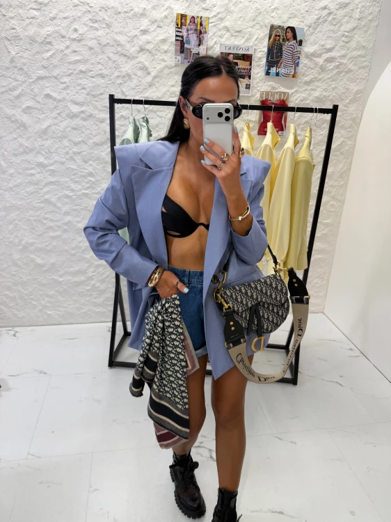 la milla marynarka wigilia denim, la milla wigilia niebieska, marynarka damska blue, marynarka damska la milla, niebieska marynarka, la milla elegancka marynarka wigilia niebieska na chrzciny, la milla marynarka wigilia na komunię