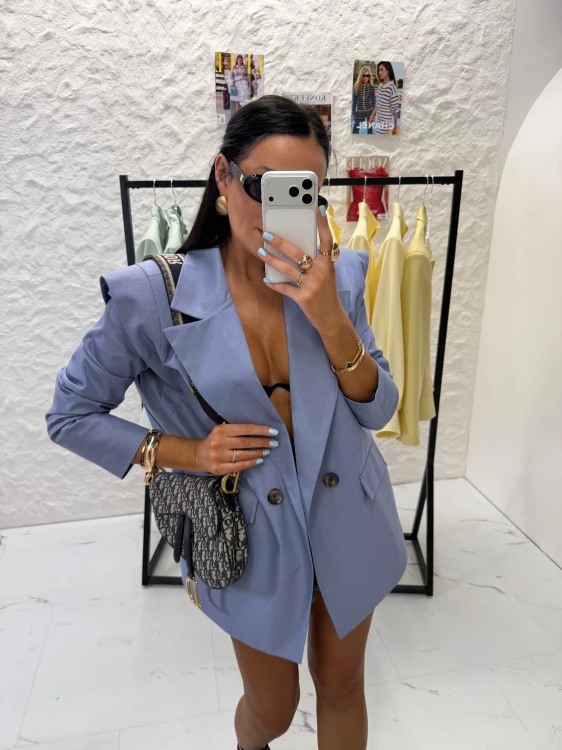 la milla marynarka wigilia denim, la milla wigilia niebieska, marynarka damska blue, marynarka damska la milla, niebieska marynarka, la milla elegancka marynarka wigilia niebieska na chrzciny, la milla marynarka wigilia na komunię