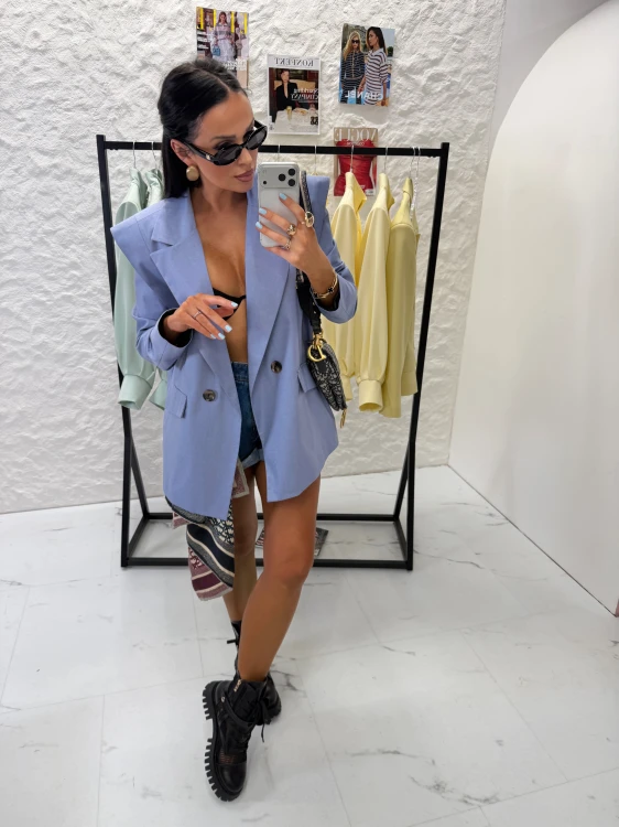 la milla marynarka wigilia denim, la milla wigilia niebieska, marynarka damska blue, marynarka damska la milla, niebieska marynarka, la milla elegancka marynarka wigilia niebieska na chrzciny, la milla marynarka wigilia na komunię