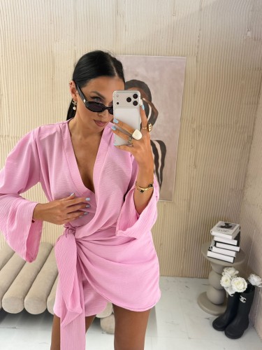 la milla sukienka kimono różowa, la milla sukienka elegancka różowa, la-milla różowa sukienka wiązana, la milla sukienka kimono na lato, la milla sukienka różowa na chrzciny, la milla elegancka sukienka kimono na wiosnę