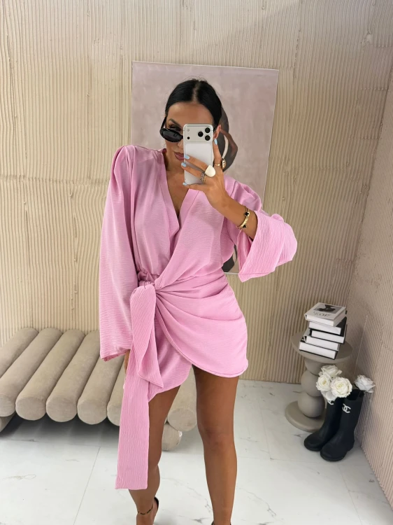 la milla sukienka kimono różowa, la milla sukienka elegancka różowa, la-milla różowa sukienka wiązana, la milla sukienka kimono na lato, la milla sukienka różowa na chrzciny, la milla elegancka sukienka kimono na wiosnę