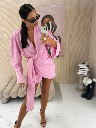 la milla sukienka kimono różowa, la milla sukienka elegancka różowa, la-milla różowa sukienka wiązana, la milla sukienka kimono na lato, la milla sukienka różowa na chrzciny, la milla elegancka sukienka kimono na wiosnę