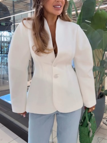 Emo marynarka bufala biała, emo elegancka marynarka taliowana na komunię, emo marynarka bufala na chrzciny, emo bufala marynarka biała, emo elegancka marynarka premium na wiosnę