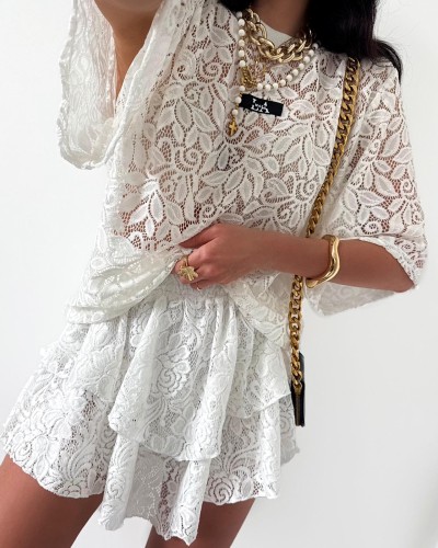 la milla spódnico-spodenki koronkowe białe, la milla spodenki koronkowe, la milla spodenki koronka białe, białe spodenki koronkowe la milla, spodenki koronkowe la milla