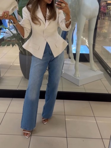 Emo niebieskie jeansy klasyczne, emo jeansy z prostą nogawką, emo jeansy z szeroką nogawką na wiosnę, emo jeansy klasyczne, emo niebieskie jeansy