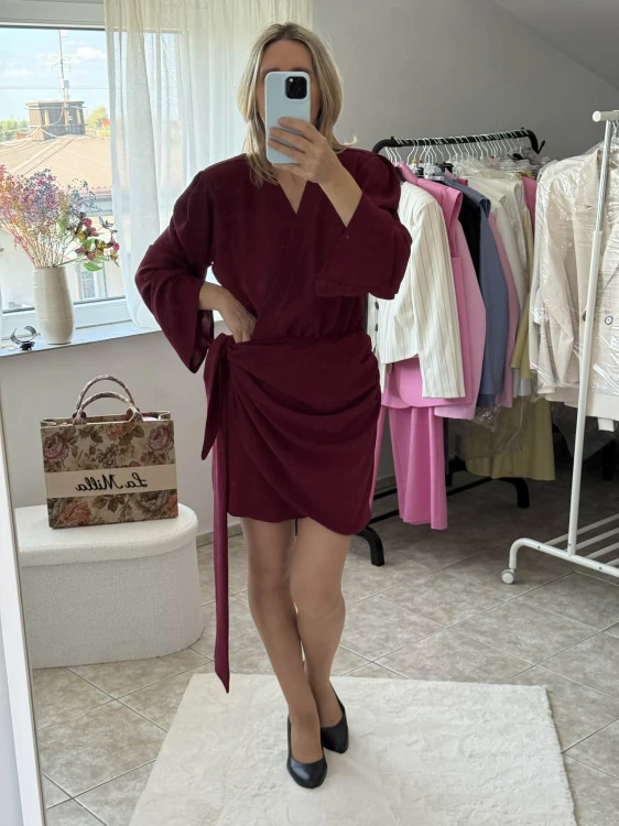 la milla sukienka kimono bordowa, la milla sukienka elegancka bordo, la-milla różowa sukienka wiązana, la milla sukienka kimono na lato, la milla sukienka bordowa na chrzciny, la milla elegancka sukienka kimono na wiosnę