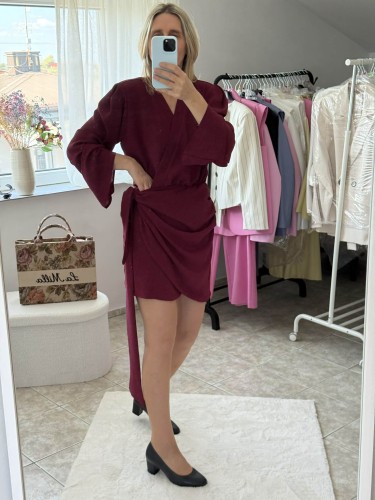 la milla sukienka kimono bordowa, la milla sukienka elegancka bordo, la-milla różowa sukienka wiązana, la milla sukienka kimono na lato, la milla sukienka bordowa na chrzciny, la milla elegancka sukienka kimono na wiosnę