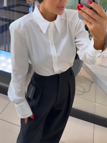 Emo koszula mini boss, emo elegancka bluzka mini boss biała, emo koszula mini boss śmietankowa, emo elegancka koszula mini boss, emo koszula na guziki biała, emo koszula mini boss na wiosnę