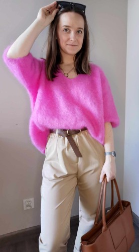 SPODNIE MATERIAŁOWE KARMEL