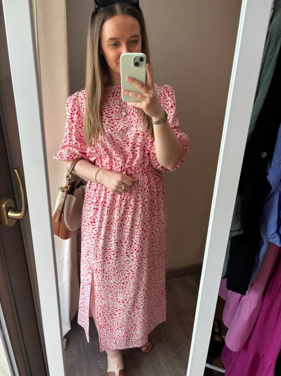 Terrastyll sukienka czerwona, elegancka sukienka na komunię, elegancka sukienka na wesele, elegancka sukienka na chrzciny, sukienka na większe rozmiary, elegancka wiskozowa sukienka na lato