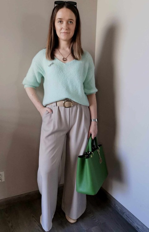 SPODNIE SZEROKIE TAUPE