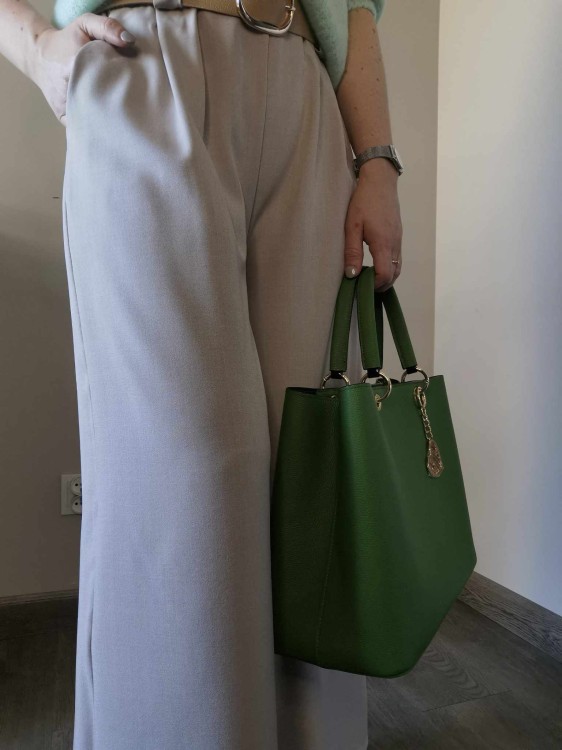 SPODNIE SZEROKIE TAUPE