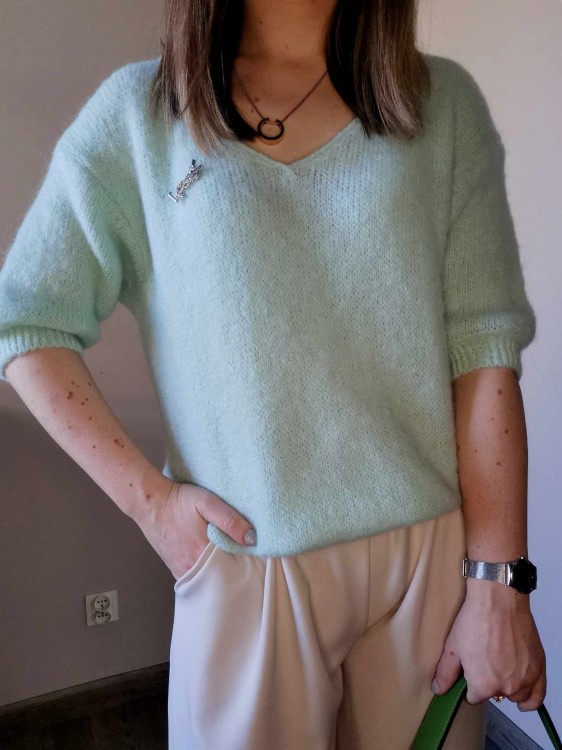 SPODNIE SZEROKIE ECRU