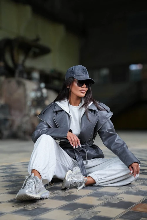 Kurtka skórzana oversize